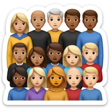 create an emoji for a group of actors with no face, just there heads. like in the ios emoji. a crowd sticker