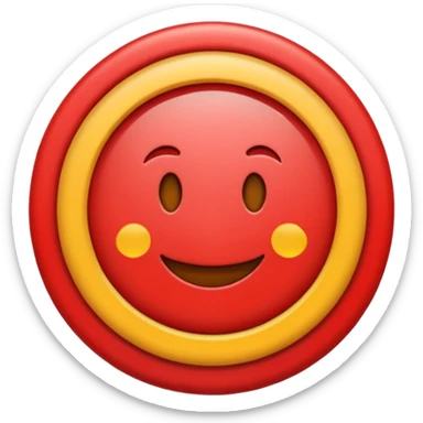 Emoji estilo vectorial de un sol rojo , en el centro un círculo blanco con borde rojo y una letra U roja gruesa. Diseño simple, colores sólidos, sin texto adicional, fondo transparente, estilo emoji oficial. sticker