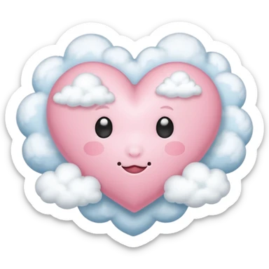 light pink heart with clouds sticker