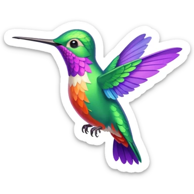 a colibri hummingbird, bright and cheerful emoji style, minimal background sticker