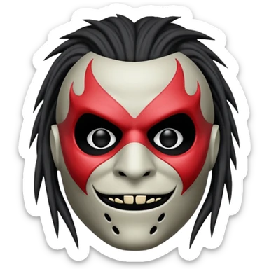 Um emoji gotico com a máscara de espinhos do slipknot sticker