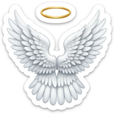 cute fluffy white angel wing sticker