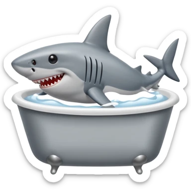 Shark in tub sticker