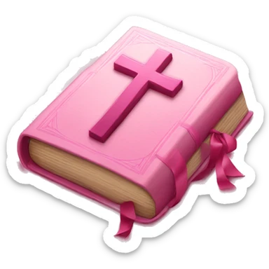 Pink Bible with a cross on it  sticker