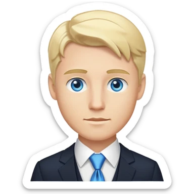 blonde male in formal attire blue eyes sticker