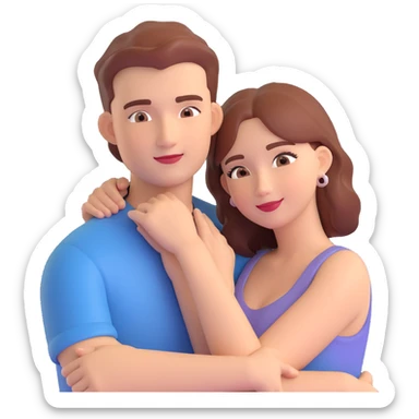 couple posing, close up pose, living room background sticker