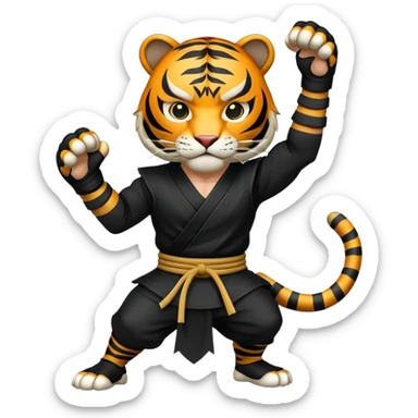 Feudal Japan tiger ninja with black outfit sticker
