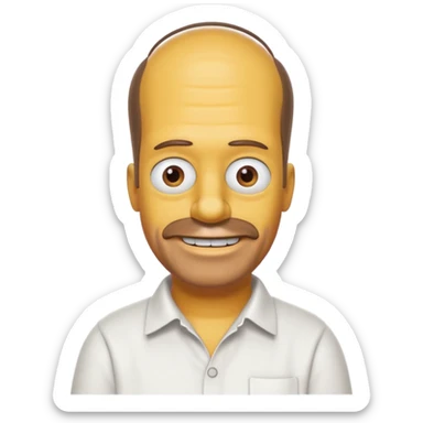 Homer Simpson with brown thinning hair emoji sticker