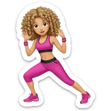 kıvırcık saçlı beyaz zenli zumba hocası sticker