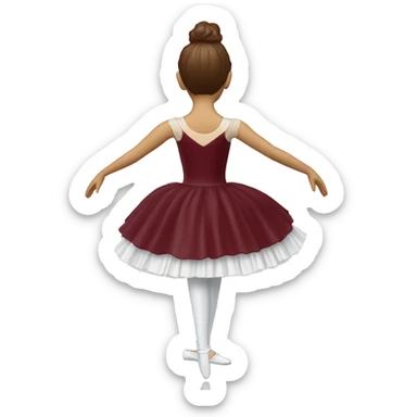 burgundy music box with white ballerina standing back sticker