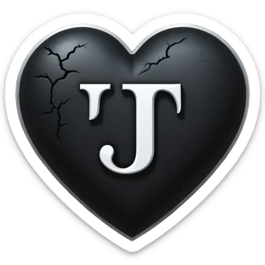 Can you make a black heart with a white letter in the middle in a gothic style, the letter is J sticker