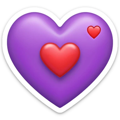 un corazon rojo CON LA LETRA F  DE COLOR LILA EN EL CENTRO sticker