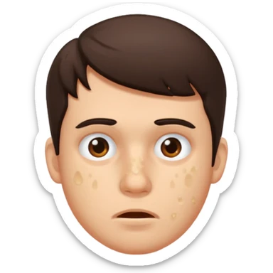 brunette man with lots of acne sticker