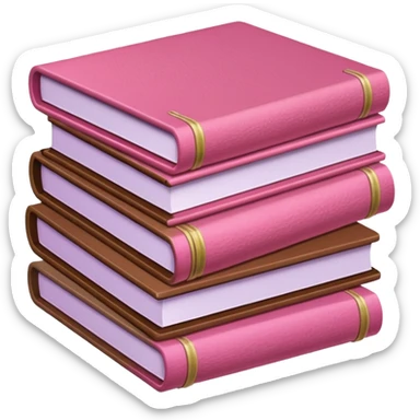 pink and brown file pile of 3 sticker