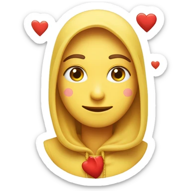 una cara de emoji de facebook amarilla con ojos n forma de corazon enamorado y debajo de esta cara una x roja sticker