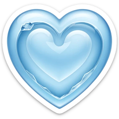 a heart chiseled from a block of ice sticker