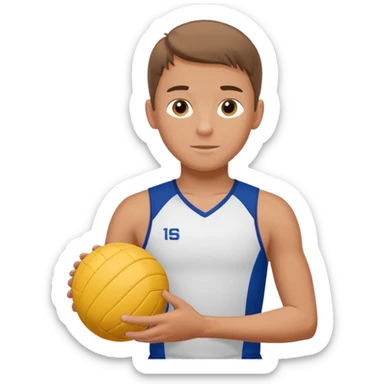volleyball player, boy, Charles Kiraly with volleyball ball sticker