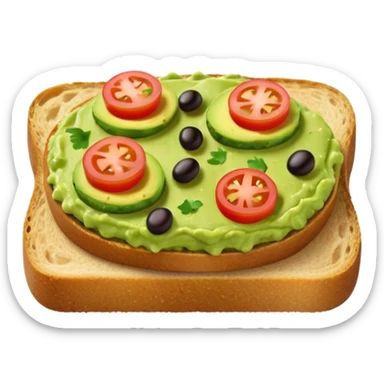 guacamole toast NO tomatoes  sticker