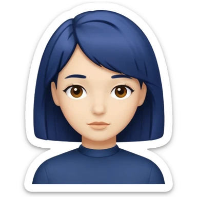 navy blue bob hairstyle sticker