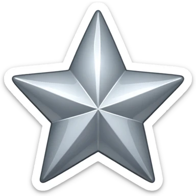 glitter gray star y2k 3d icon sticker