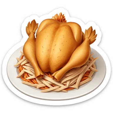 shredded chicken, simple, clear, iconic sticker