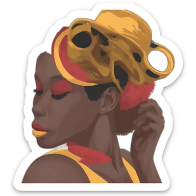 squelette coupe afro sticker