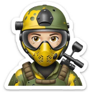 paintball player face distinct sticker