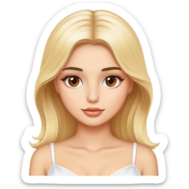Luxury blonde model, brown eyes, honeymoon in Italy sticker