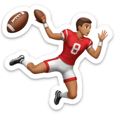 Football player hurdle backwards over an opponent  sticker