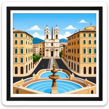 piazza di spagna with barcaccia view from up above
no square style no frame png style 
no squared only building sticker