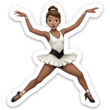 Jazz dancer white with brown hair  sticker