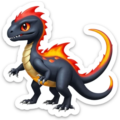 Shiny Duskull-Salandit-Charmeleon-Fakémon-hybrid-creature (full body)  sticker