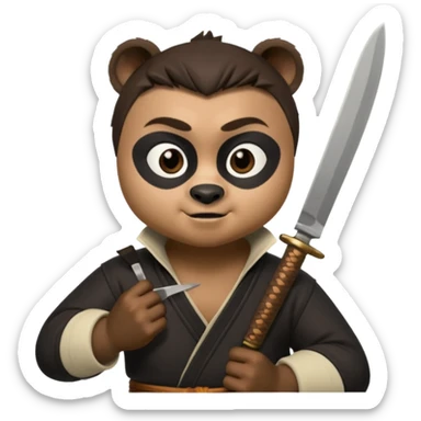 Kai from kung fu panda knife emoji sticker