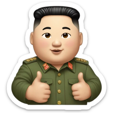 super fat Kim jong un Gucci shirt and thumbs up sticker