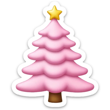 baby pink christmas tree sticker