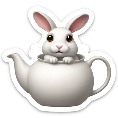 bunny in a teapot sticker