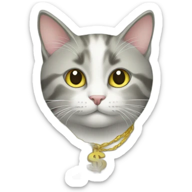Cat with dollarsigns sticker