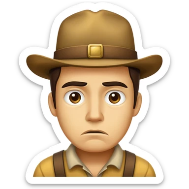 annoyed face inspired by 1849 California Gold Rush, historical context, expressive sticker