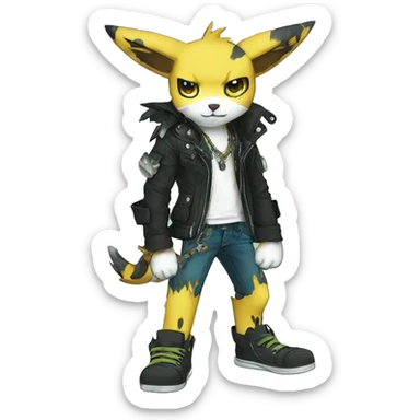 cute cool edgy punk Digimon-Fakemon-animal full body sticker