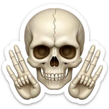 Skull with 🖕✌️ sticker