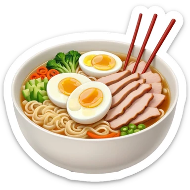 ramen bowl with one chopstick sticker