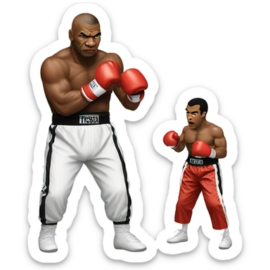 Mike Tyson fighting  sticker