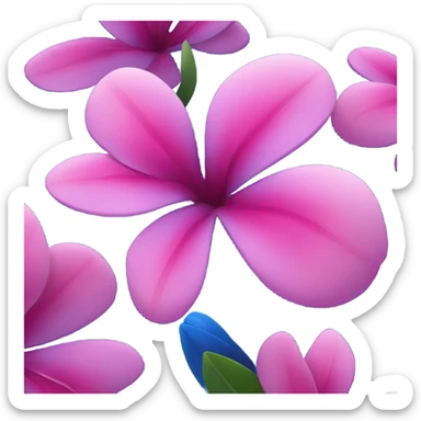 Blue and pink tropical flower  sticker