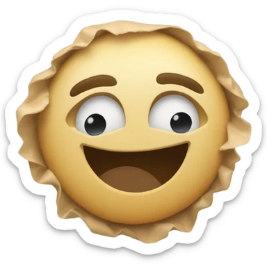 Circle with scrunched hole in the middle and two feet hanging off either side sticker