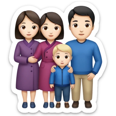 Family korean male x russian female + kid sticker