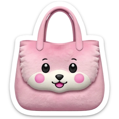 pink plush tote bag  sticker