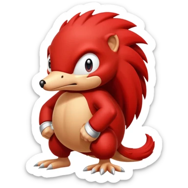 Sonic the hedgehogs friend knuckles a red animal  sticker
