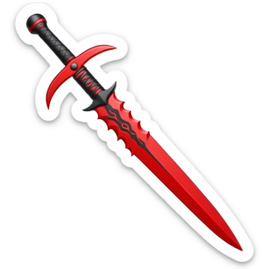iOS sticker, ritual dagger, red blade, black handle, minimal sticker