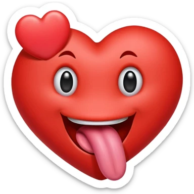 Heart with tongue sticking out  sticker
