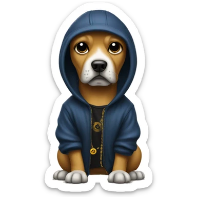 Dog dressed like wu tang clan sticker